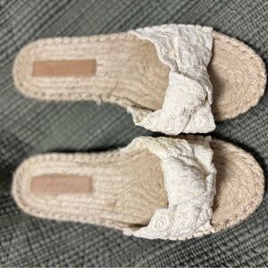 Elegant Cream Women's Slip-On Sandals